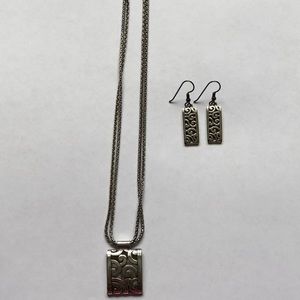 Brighton Deco Lace Necklace & Wire Earrings